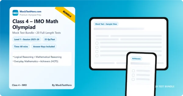 Class 4 IMO Math Olympiad 2025–26 | 20 Online Mock Tests with Answer Keys